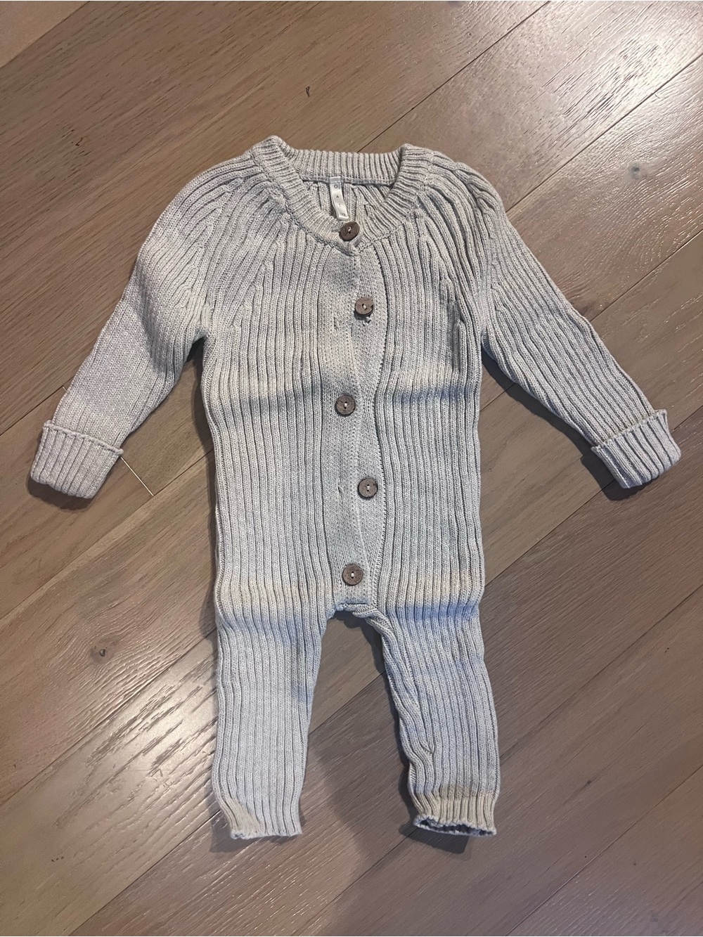 OAT Ribbed Knit Onesie Romper in Light Cream